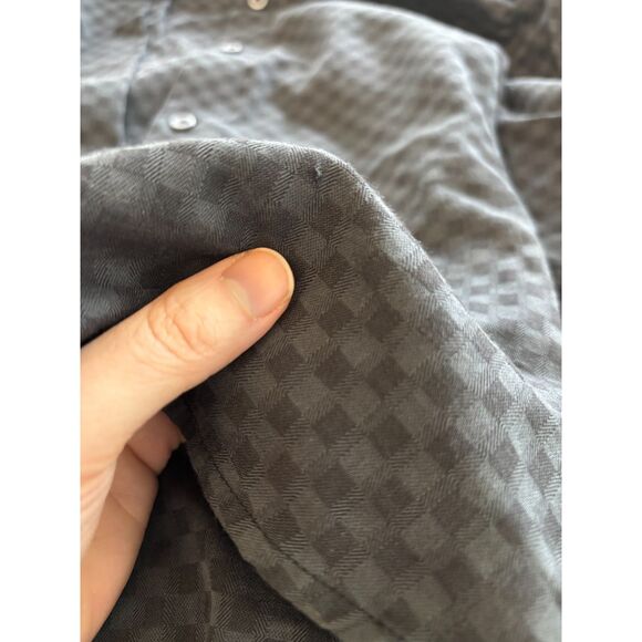 Robert Graham Gray Black Checkered Button Down Long Sleeve Shirt Mens XL Classic - Picture 6 of 6